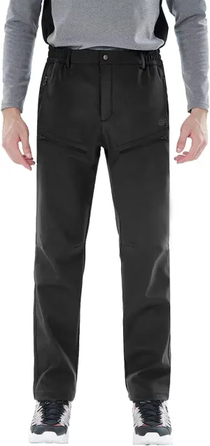 Men's Hiking Cargo Pants Fleece Quick-Dry Water-Resistant Outdoor Pants with Pockets for Camping Trekking Travel