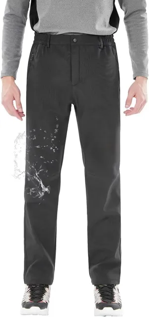 Men's Hiking Cargo Pants Fleece Quick-Dry Water-Resistant Outdoor Pants with Pockets for Camping Trekking Travel