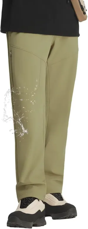 Men's Hiking Cargo Pants Fleece Quick-Dry Water-Resistant Outdoor Pants with Pockets for Camping Trekking Travel