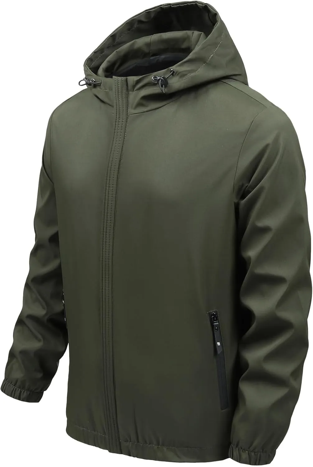 Men's Hooded Casual Waterproof Windbreaker Jacket Lightweight Hiking Outdoor Jackets Fashion Daily Slim Raincoat