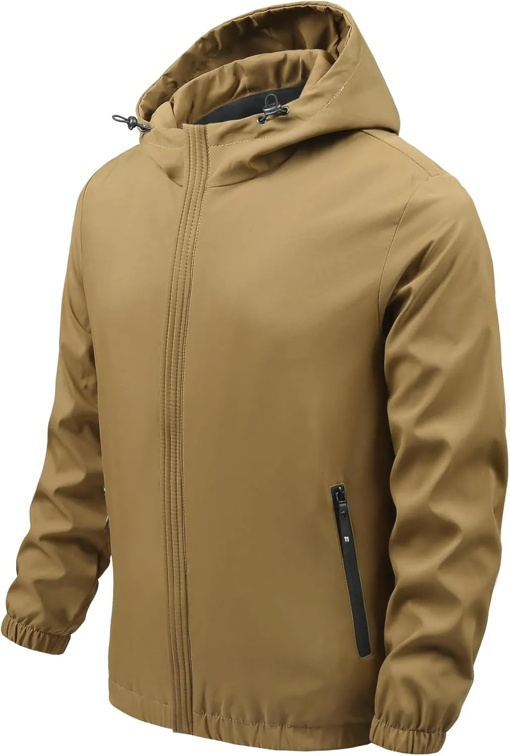 Men's Hooded Casual Waterproof Windbreaker Jacket Lightweight Hiking Outdoor Jackets Fashion Daily Slim Raincoat