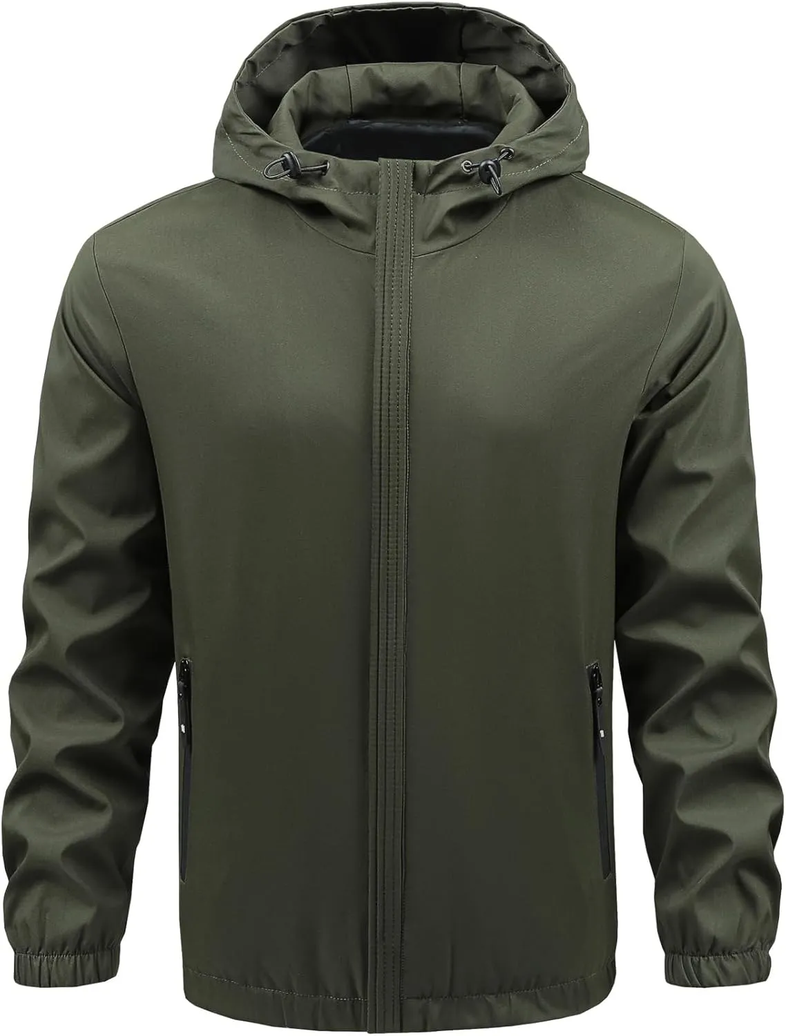 Men's Hooded Casual Waterproof Windbreaker Jacket Lightweight Hiking Outdoor Jackets Fashion Daily Slim Raincoat