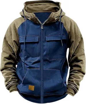 Men's Hoodie Full Zip Up Sweatshirt with Pockets Durable and Comfortable Outdoor Jackets for Men