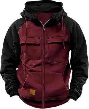 Men's Hoodie Full Zip Up Sweatshirt with Pockets Durable and Comfortable Outdoor Jackets for Men