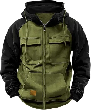 Men's Hoodie Full Zip Up Sweatshirt with Pockets Durable and Comfortable Outdoor Jackets for Men