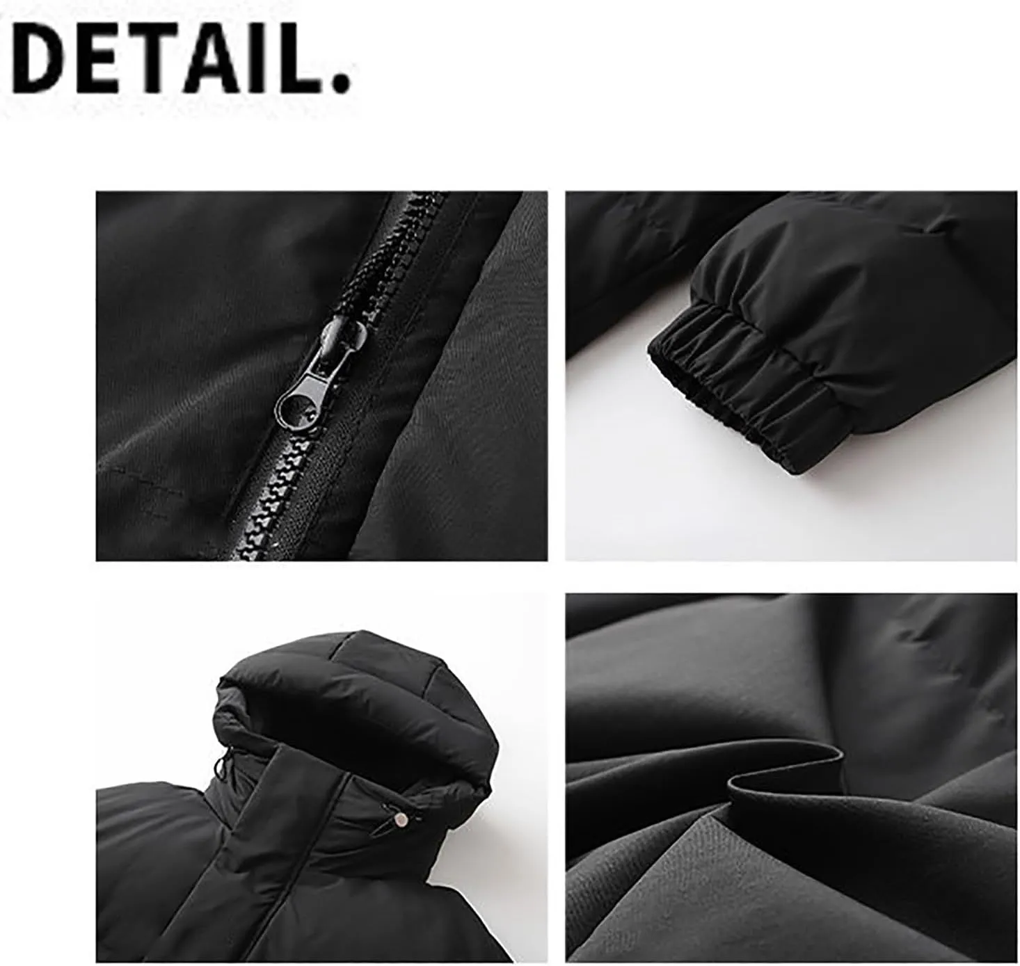 Men's Insulated Synthetic Down Puffer Jacket Men's Winter Windproof Warm Solid Color Insulated for Ski Hiking Travel