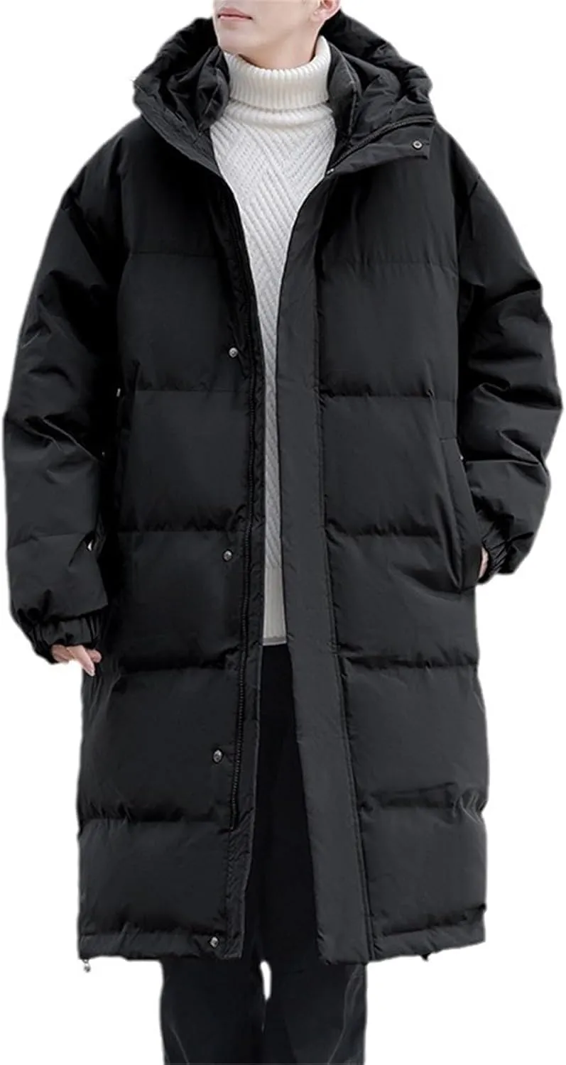 Men's Insulated Synthetic Down Puffer Jacket Men's Winter Windproof Warm Solid Color Insulated for Ski Hiking Travel