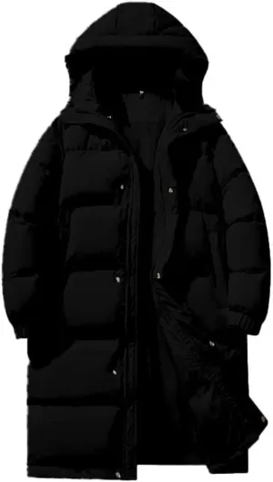 Men's Insulated Synthetic Down Puffer Jacket Men's Winter Windproof Warm Solid Color Insulated for Ski Hiking Travel