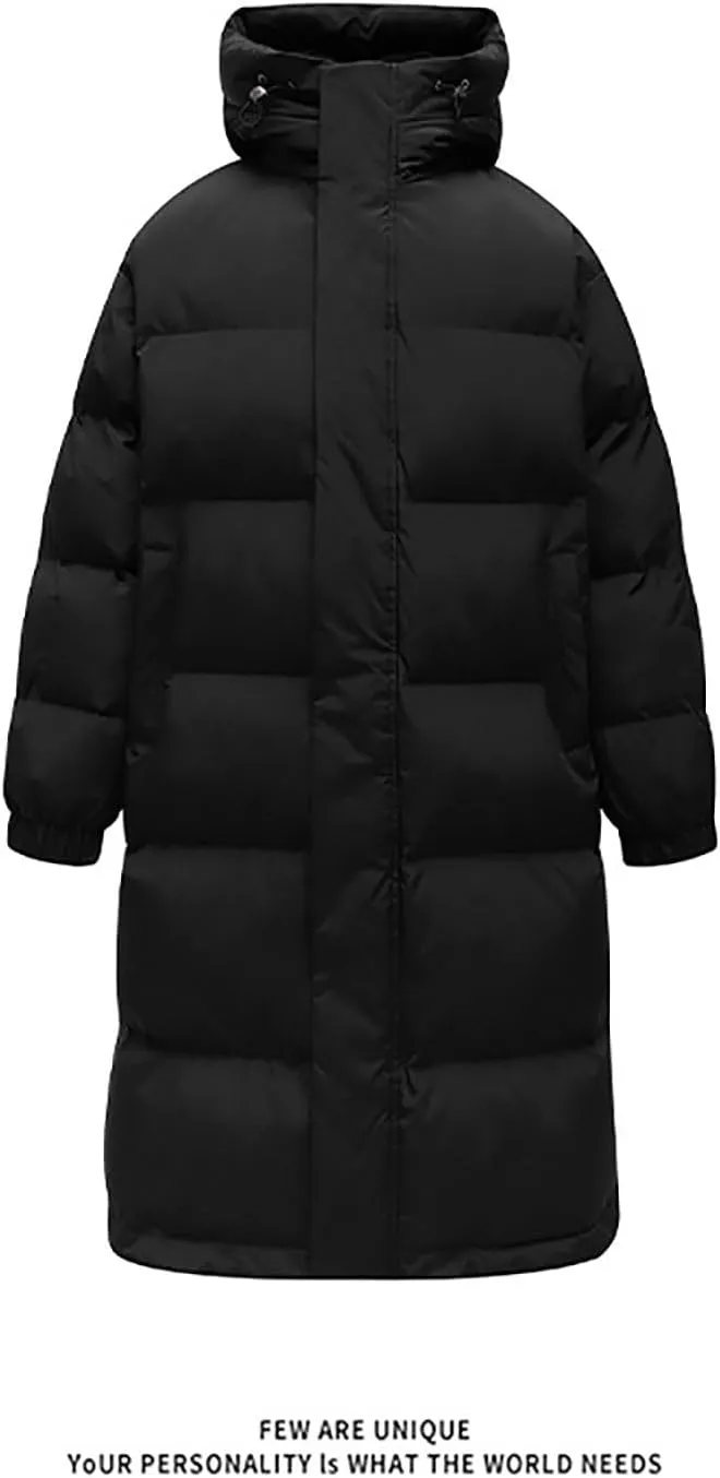 Men's Insulated Synthetic Down Puffer Jacket Men's Winter Windproof Warm Solid Color Insulated for Ski Hiking Travel