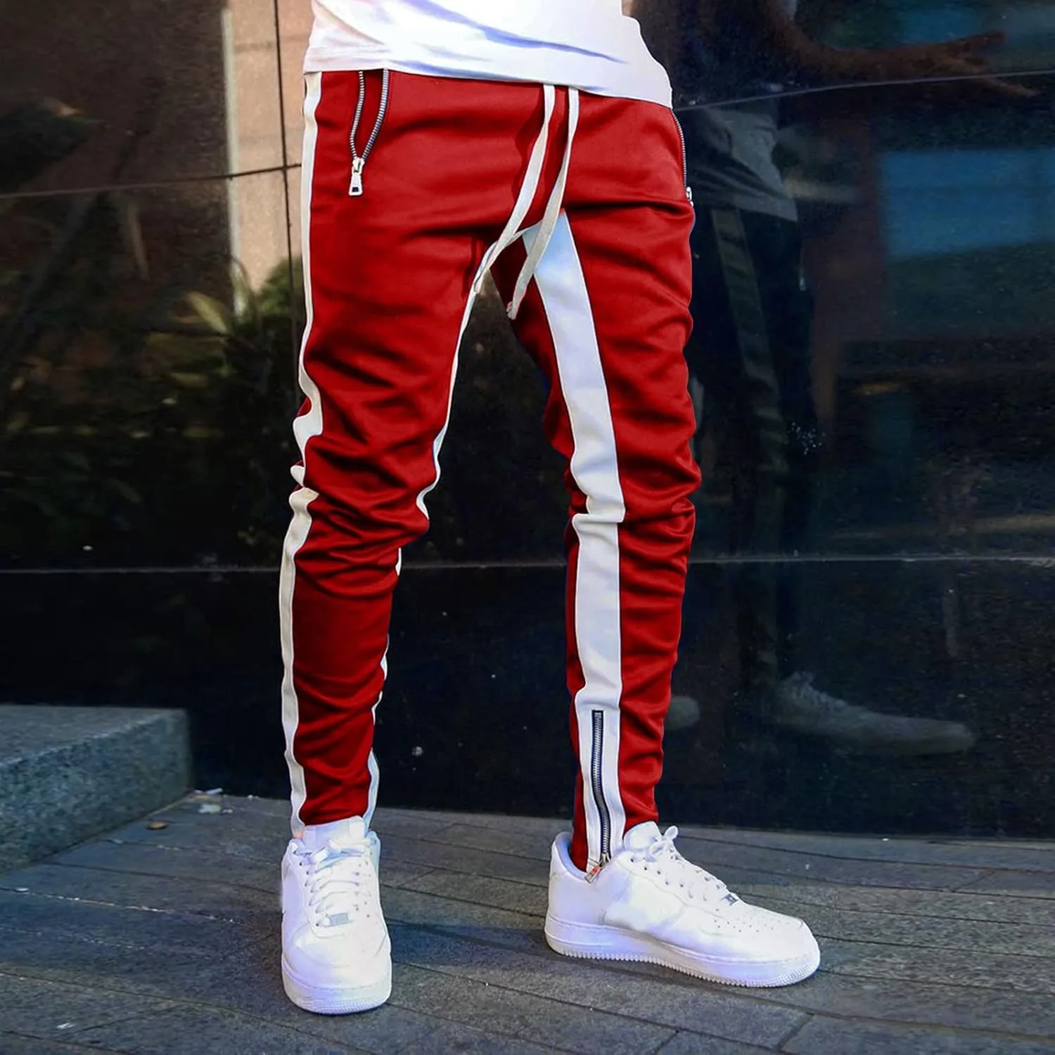 Men's Joggers Mens Sweatpants Athletic Cargo Pants for Men Casual Work Trousers Tactical Pants Rip-Stop Hiking Pants