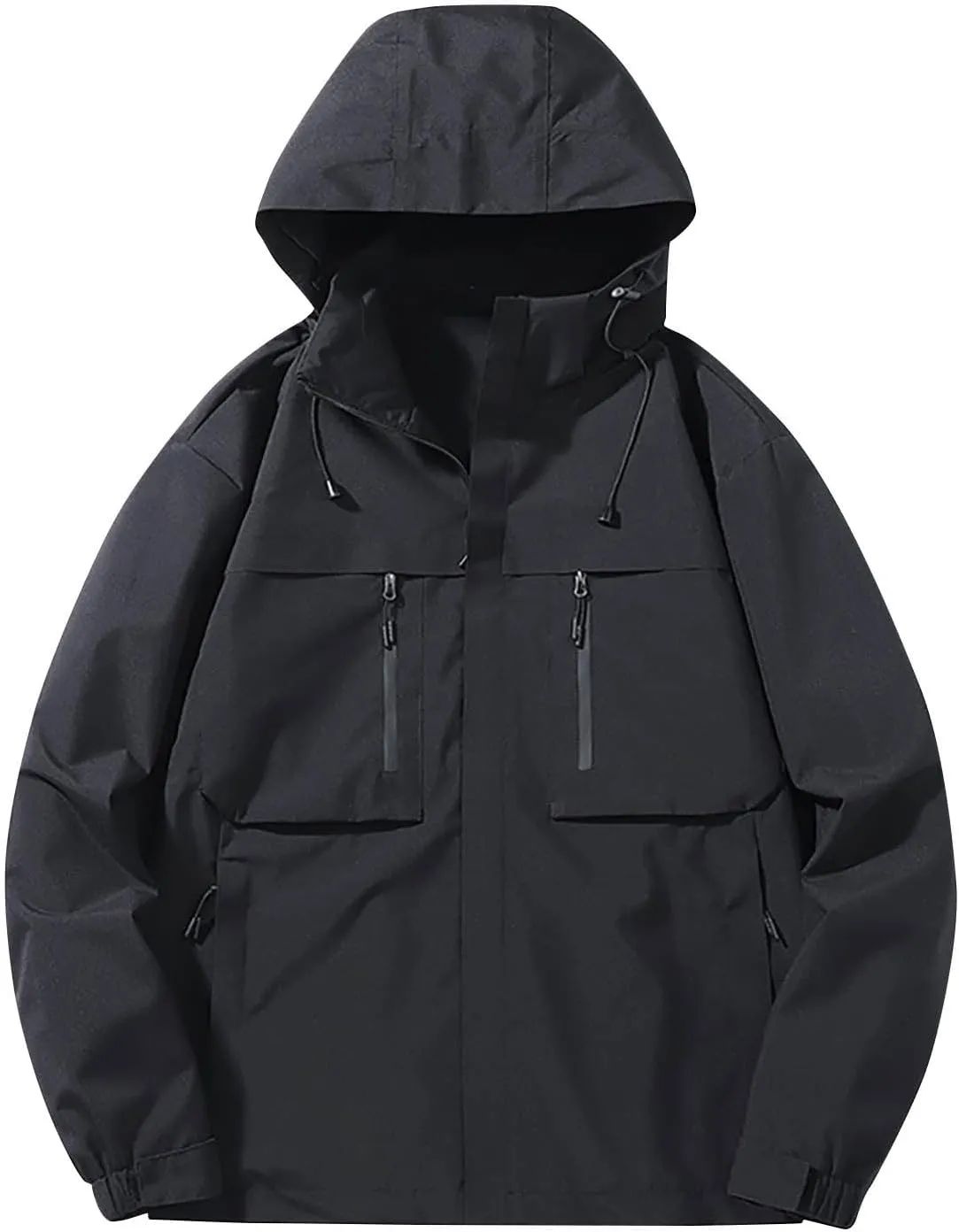 Men's Lightweight Hooded Rain Jacket, Waterproof Windproof Raincoat, Hiking Outdoor Jackets, Fall Fashion Rain Coat