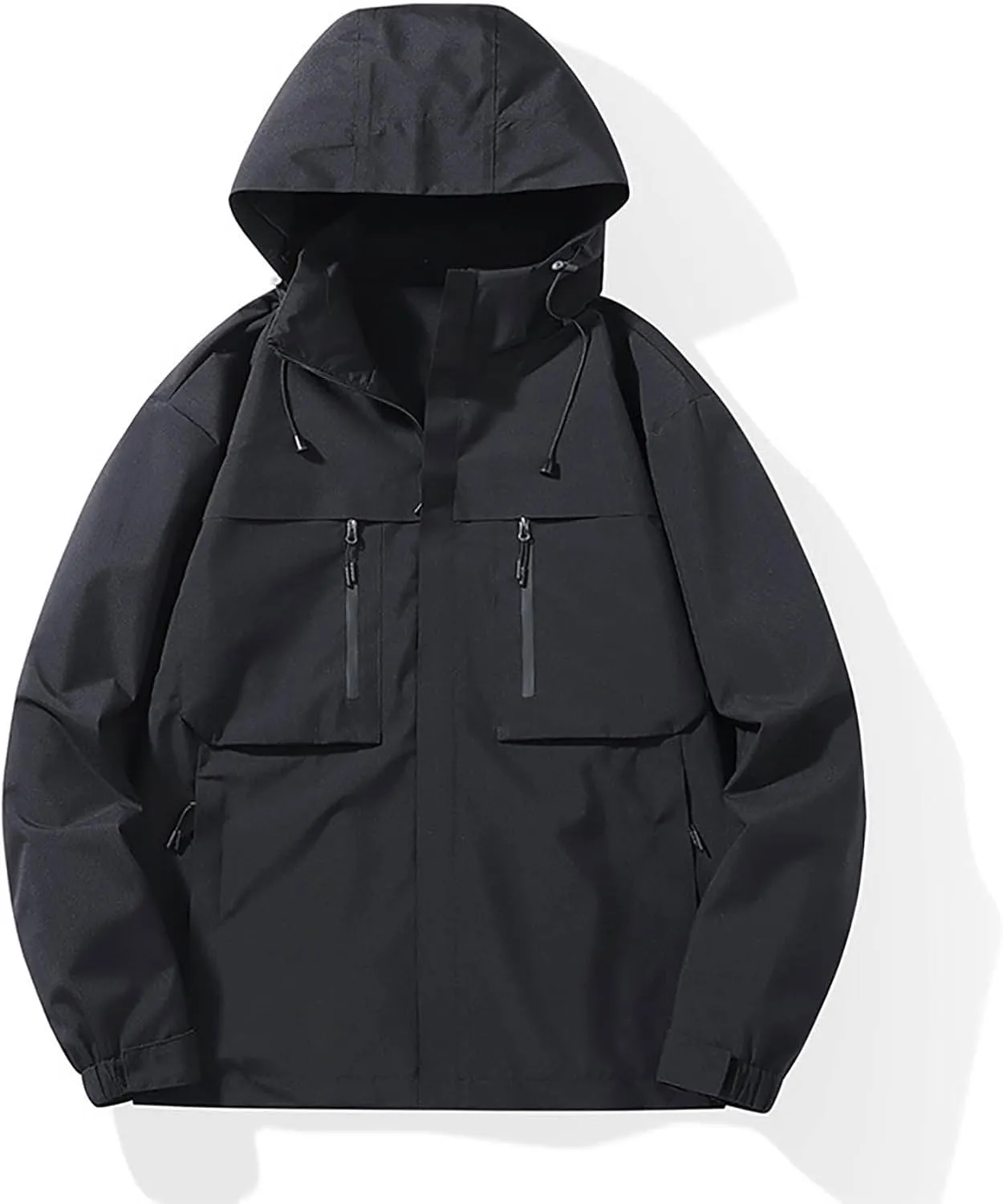 Men's Lightweight Hooded Rain Jacket, Waterproof Windproof Raincoat, Hiking Outdoor Jackets, Fall Fashion Rain Coat