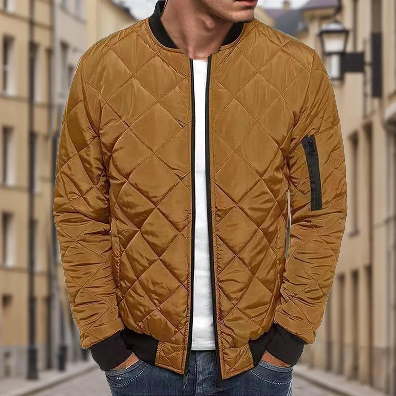 Mens Lightweight Puffer Jacket Insulated Water Resistant Outdoor Winter Down Jacket for Men