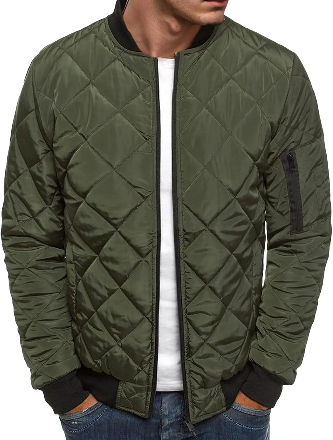 Mens Lightweight Puffer Jacket Insulated Water Resistant Outdoor Winter Down Jacket for Men