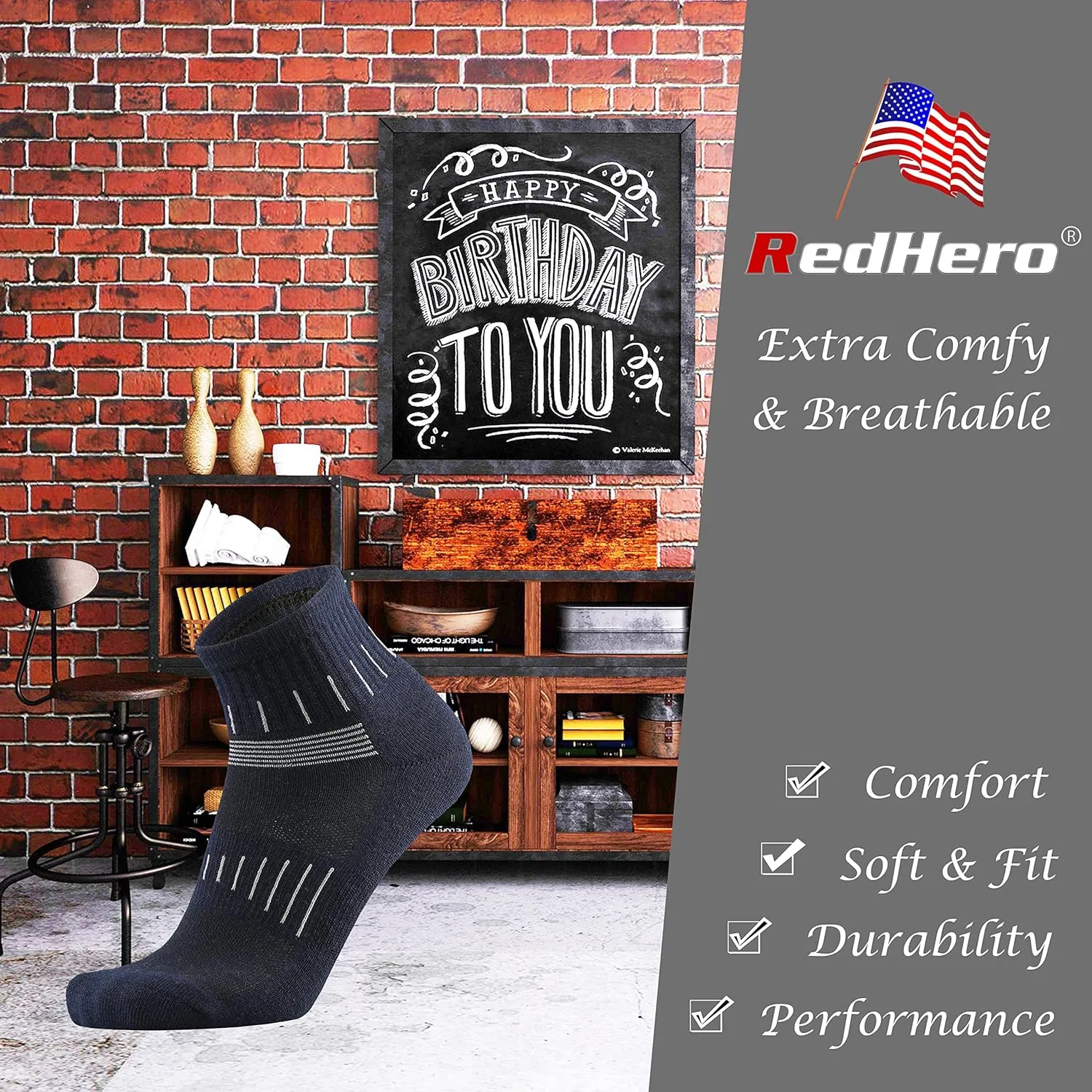 Men's Merino Wool Cushion Low Cut Quarter Socks Outdoor Hiking Hike Light Trail Running Performance Moisture Control