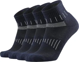 Men's Merino Wool Cushion Low Cut Quarter Socks Outdoor Hiking Hike Light Trail Running Performance Moisture Control