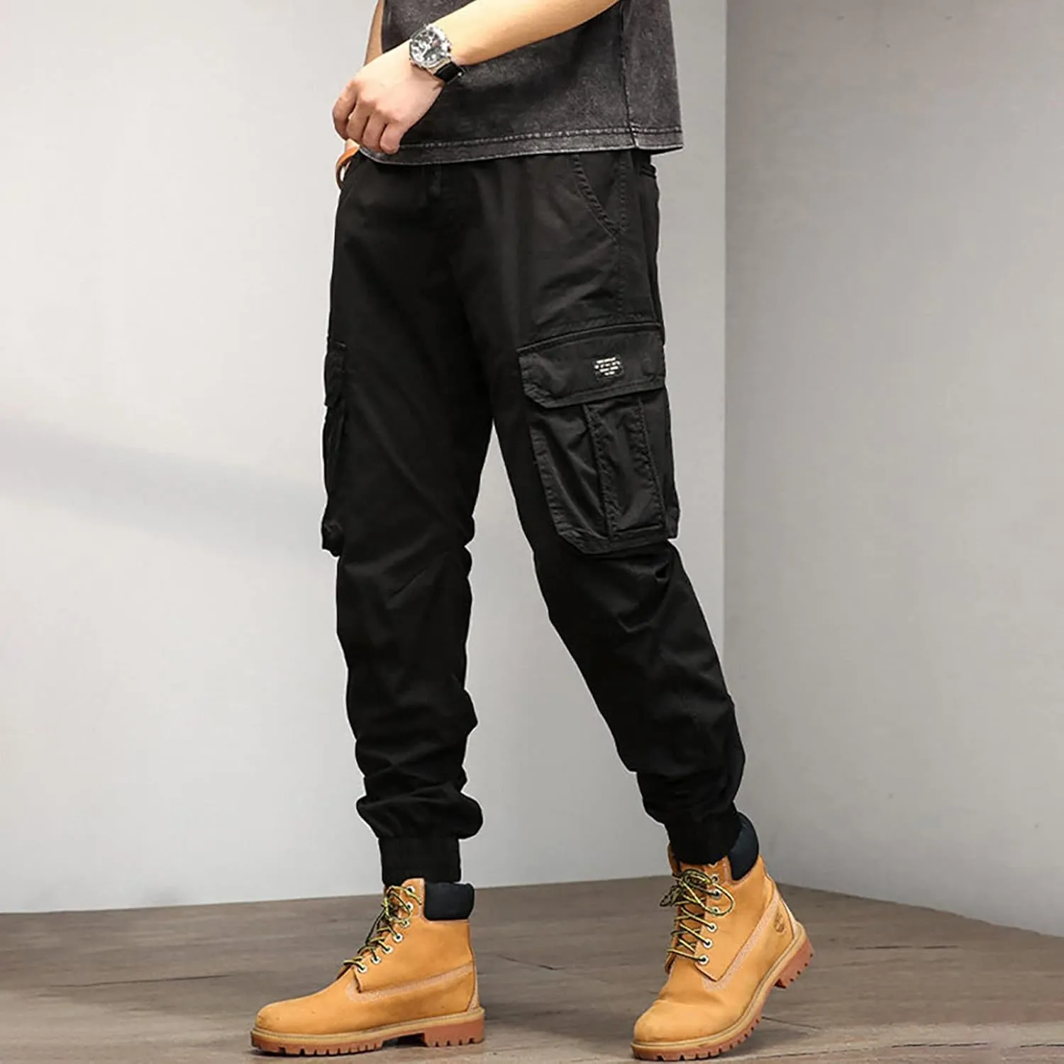 Men's Outdoor Casual Quick Drying Lightweight Hiking Cargo Pants with 8 Pockets Hiking Fishing Zip Cargo Pants Work Trousers