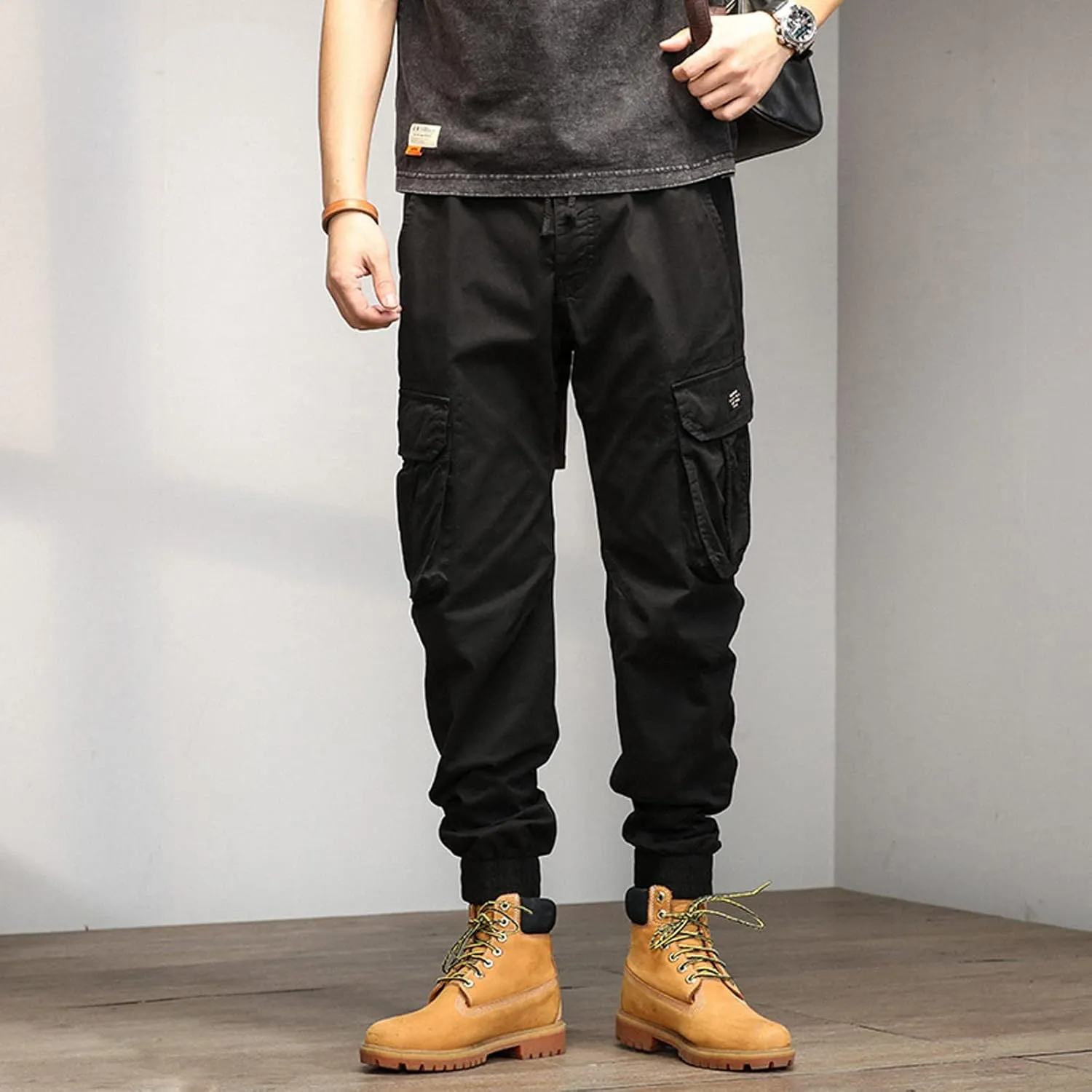 Men's Outdoor Casual Quick Drying Lightweight Hiking Cargo Pants with 8 Pockets Hiking Fishing Zip Cargo Pants Work Trousers