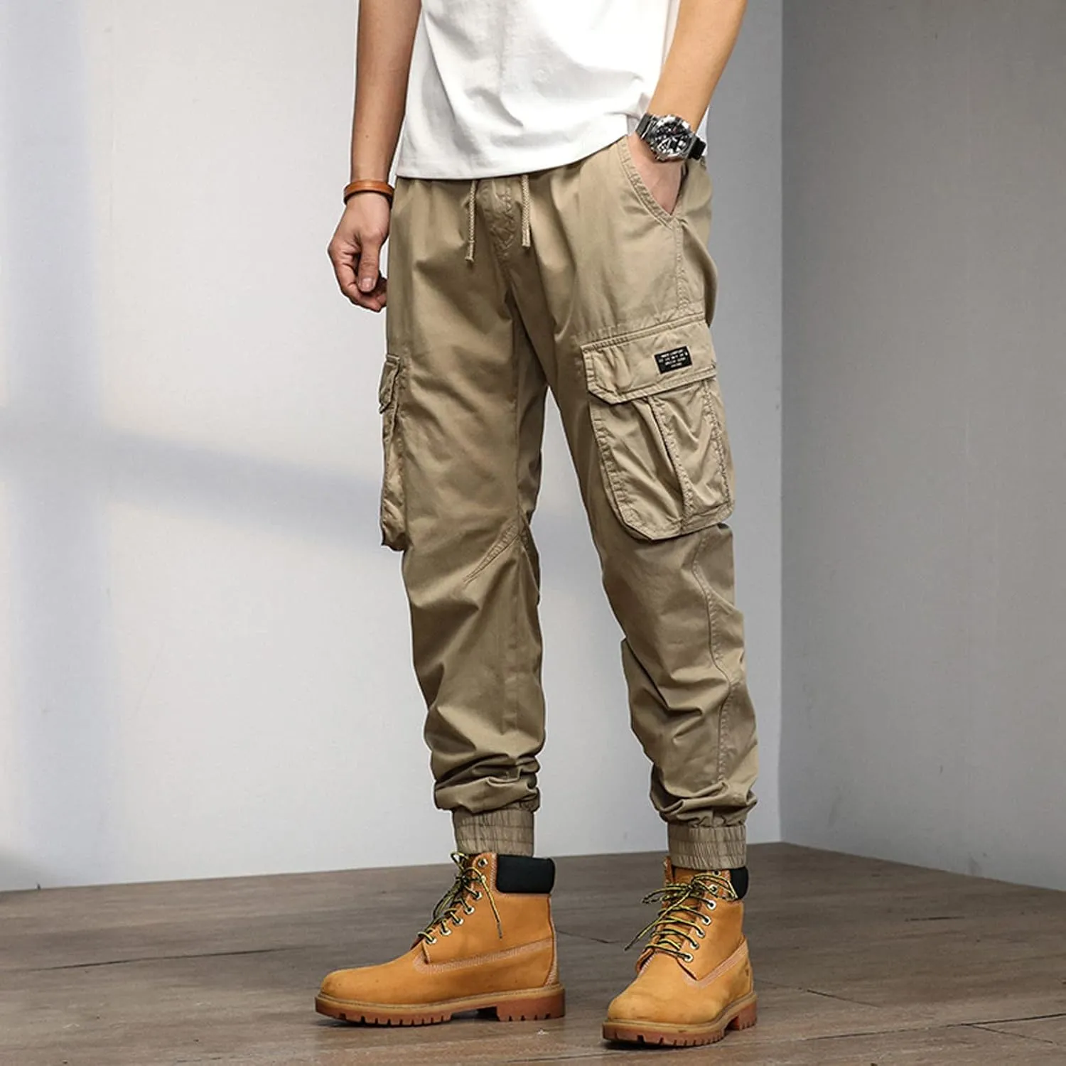 Men's Outdoor Casual Quick Drying Lightweight Hiking Cargo Pants with 8 Pockets Hiking Fishing Zip Cargo Pants Work Trousers