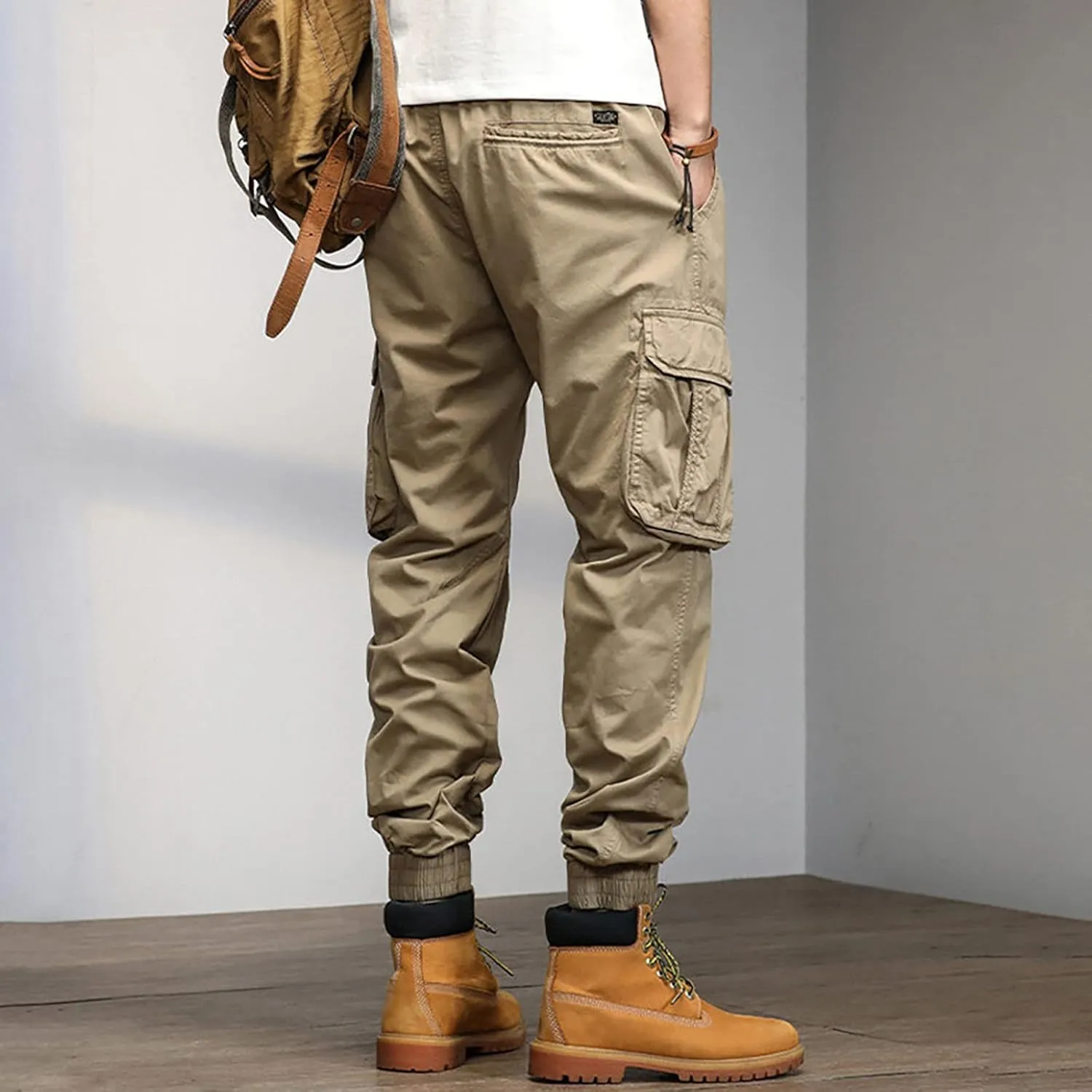 Men's Outdoor Casual Quick Drying Lightweight Hiking Cargo Pants with 8 Pockets Hiking Fishing Zip Cargo Pants Work Trousers