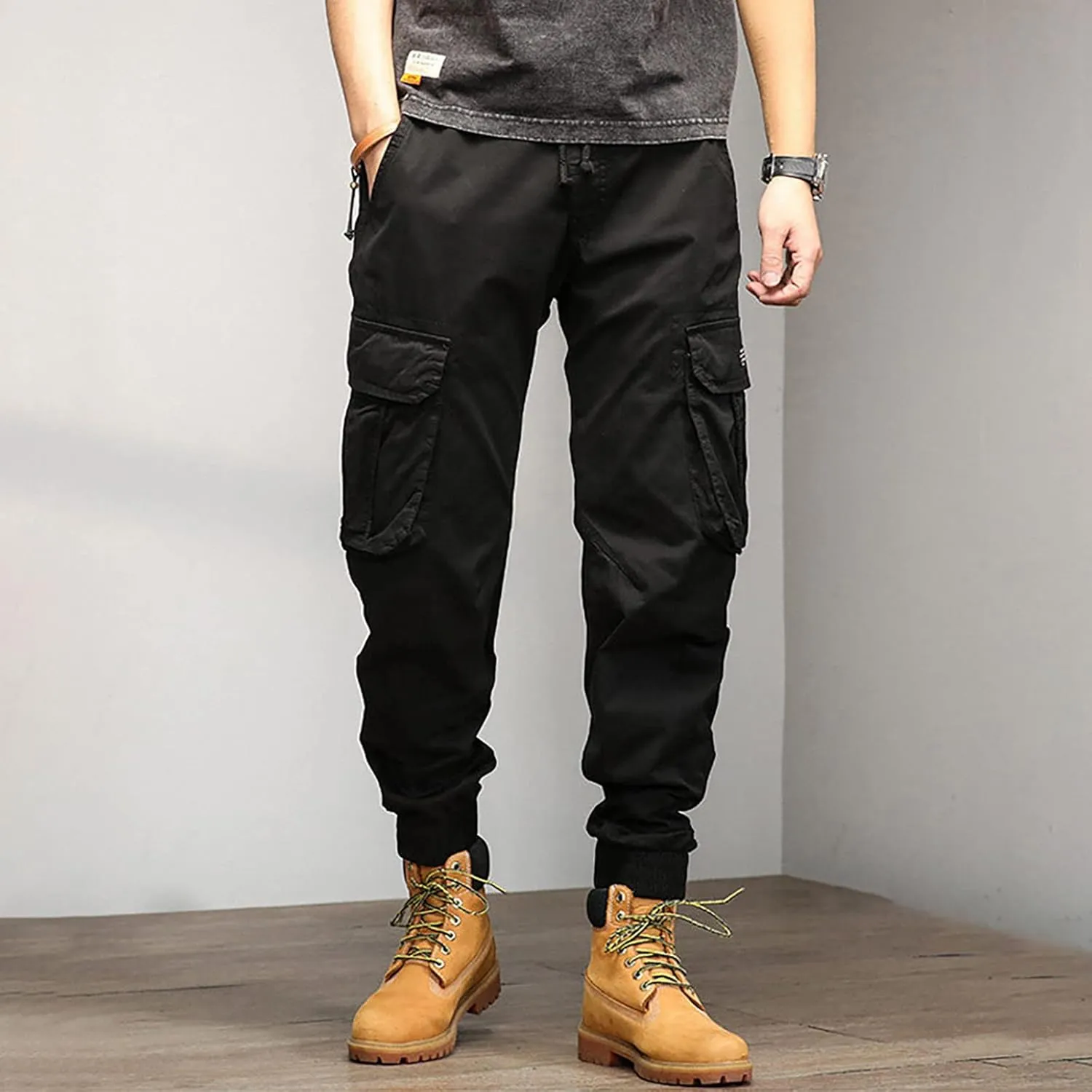 Men's Outdoor Casual Quick Drying Lightweight Hiking Cargo Pants with 8 Pockets Hiking Fishing Zip Cargo Pants Work Trousers