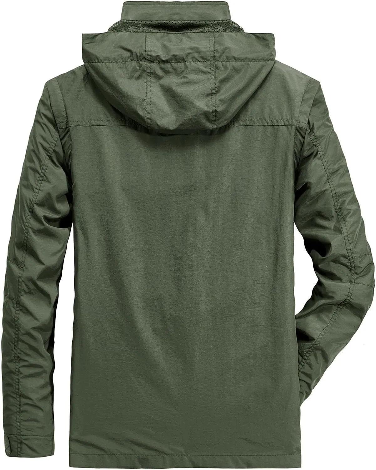 Men's Outdoor Waterproof Soft Shell Hooded Military Special Ops Military Tactical Rain Jackets with Multi Pockets