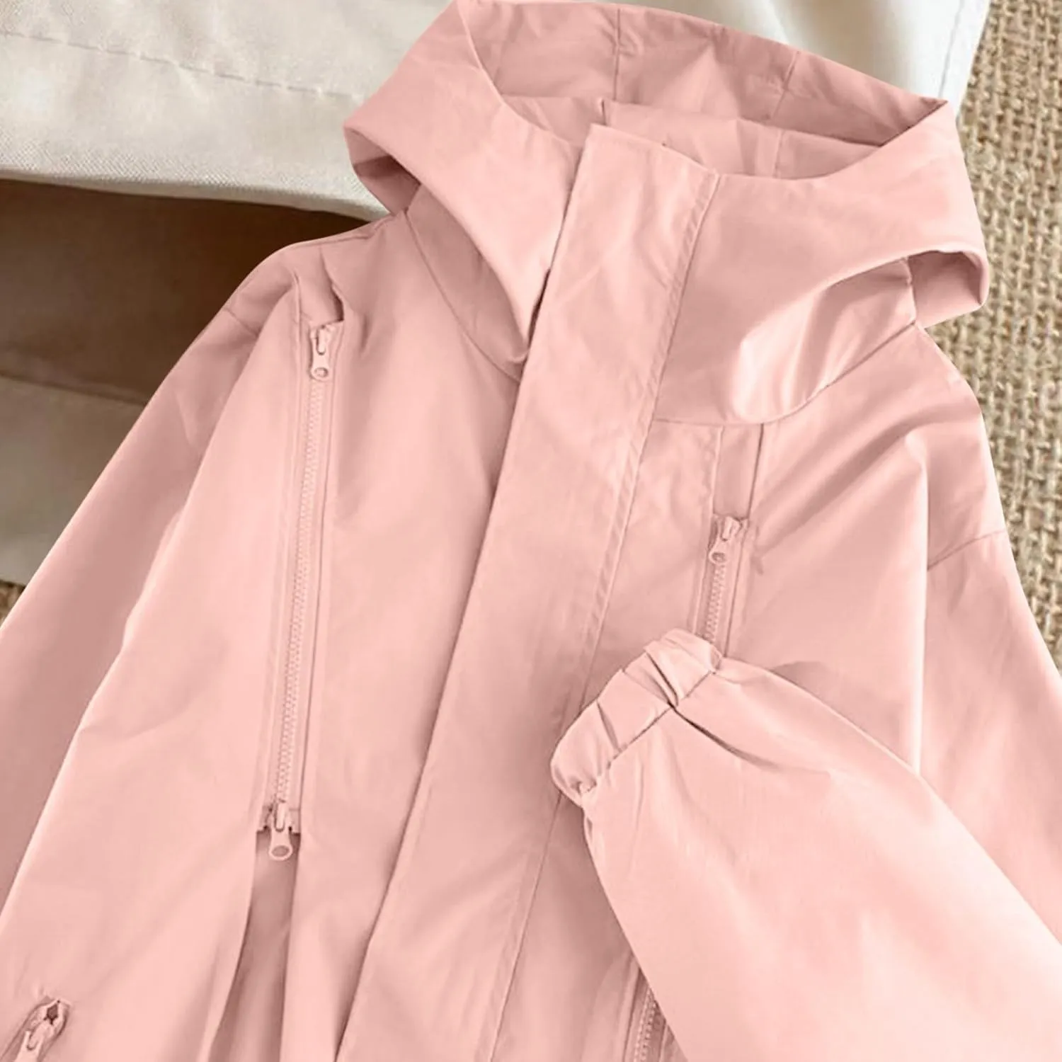 Mens Oversized Rain Jacket Lightweight Waterproof Hooded Windbreaker With Pockets Raincoat For Outdoor Hiking Running
