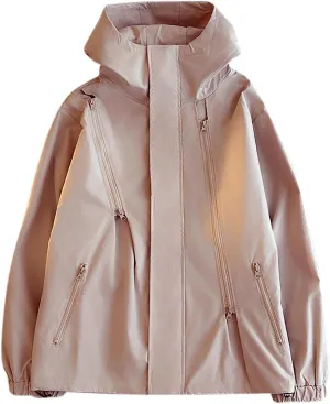Mens Oversized Rain Jacket Lightweight Waterproof Hooded Windbreaker With Pockets Raincoat For Outdoor Hiking Running