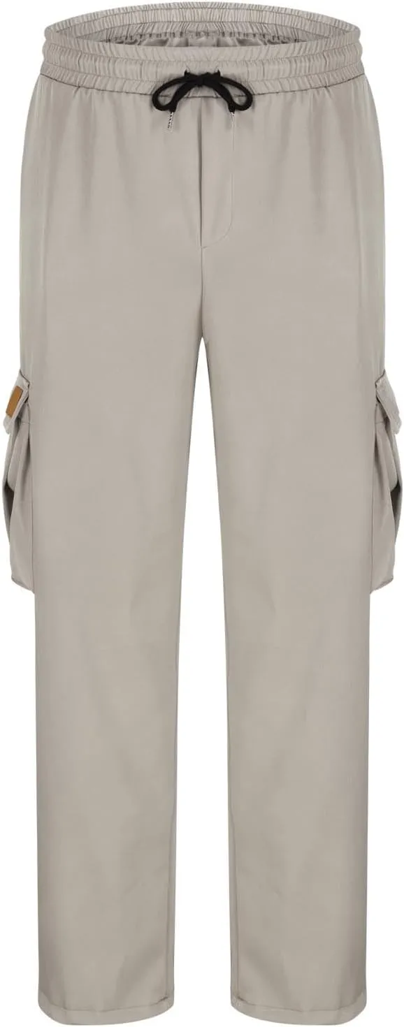 Mens Pants Slim Fit Casual Drawstring Quick Dry Elastic Waist Pants for Men Sports Travel Workout Classic Trousers
