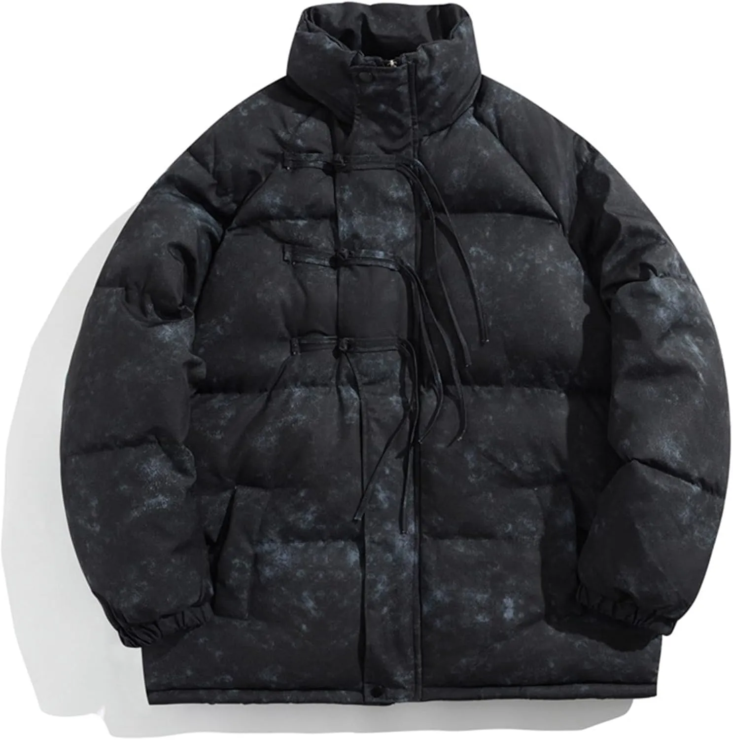 Men's Parkas Thick Plush Warm Winter Casual Jacket Stand Collar Windbreaker Solid Color Outerwear Outdoor Jackets