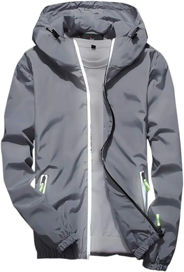 Men's Plus Size Jacket Rain Windbreaker Lightweight Shell Raincoat With Hood For Golf Hiking Travel, M-7XL