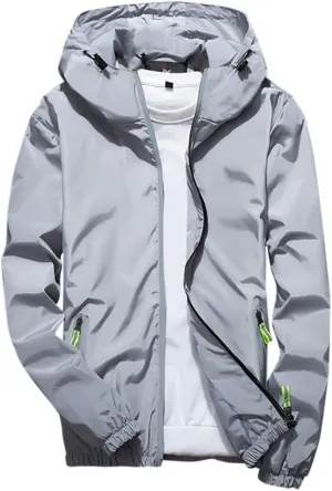 Men's Plus Size Jacket Rain Windbreaker Lightweight Shell Raincoat With Hood For Golf Hiking Travel, M-7XL