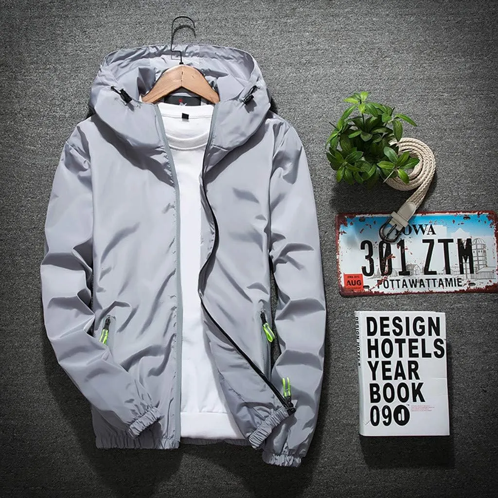 Men's Plus Size Jacket Rain Windbreaker Lightweight Shell Raincoat With Hood For Golf Hiking Travel, M-7XL