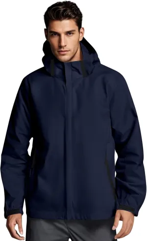 Men's Rain Jacket Light Waterproof Rain Coats Ponchos Sun Protective Outdoor Jacket with Hooded