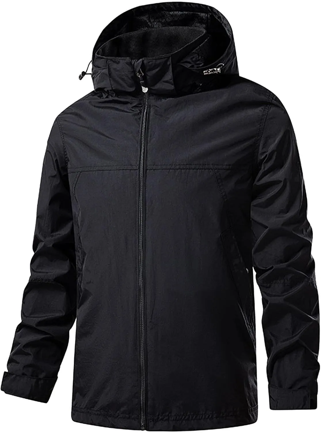 Men's Rain Jacket Waterproof Outdoor Packable Lightweight Shell Hooded Raincoat for Hiking Golf Travel Fishing