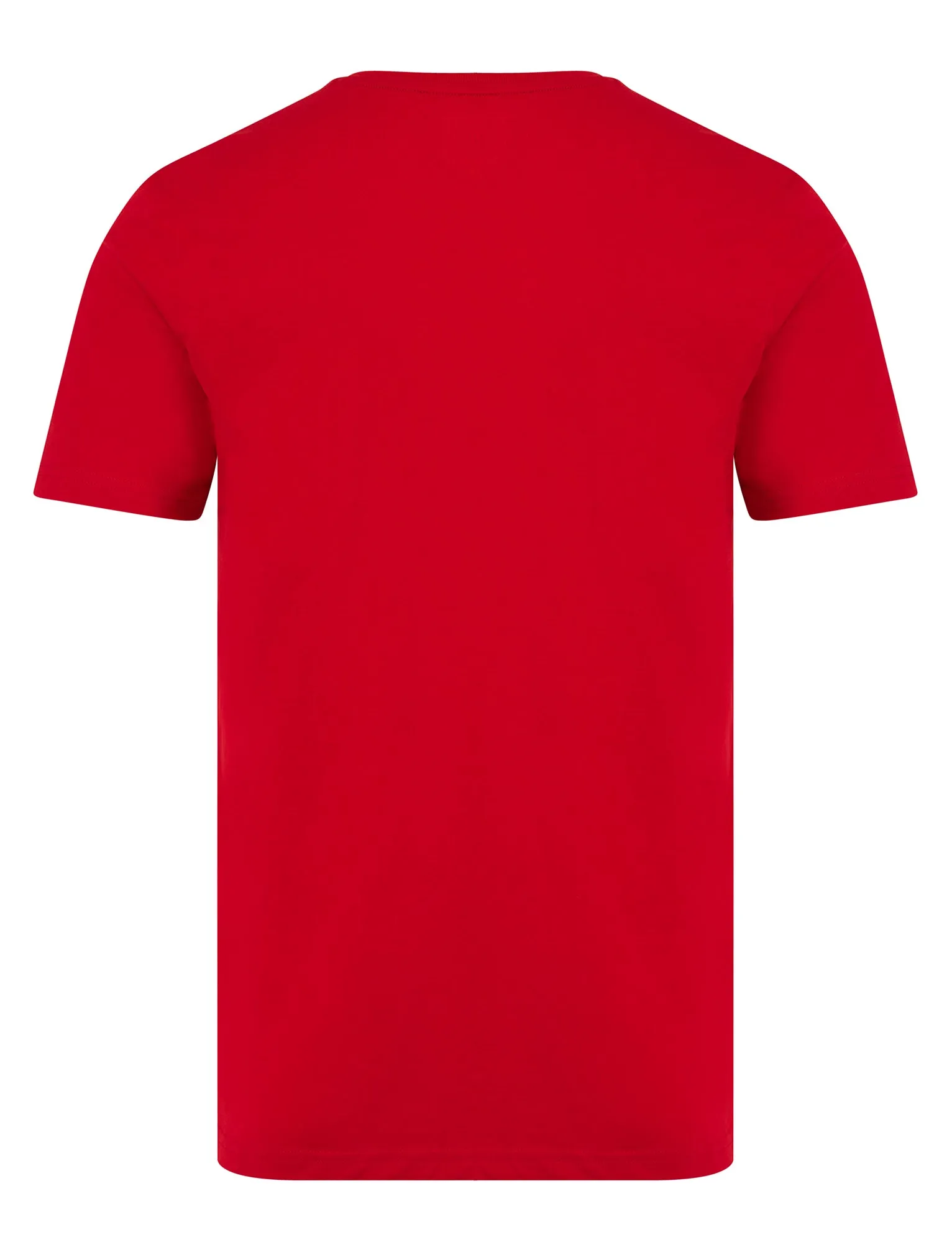 Men's Reindeer Lights Motif Novelty Cotton Christmas T-Shirt in Barados Cherry - Merry Christmas