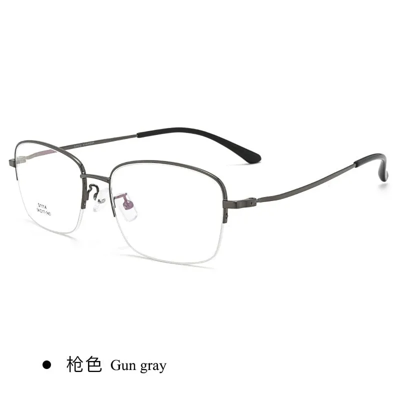 Men's Semi Rim IP Electroplated Titanium Alloy Frame Eyeglasses Zt1114