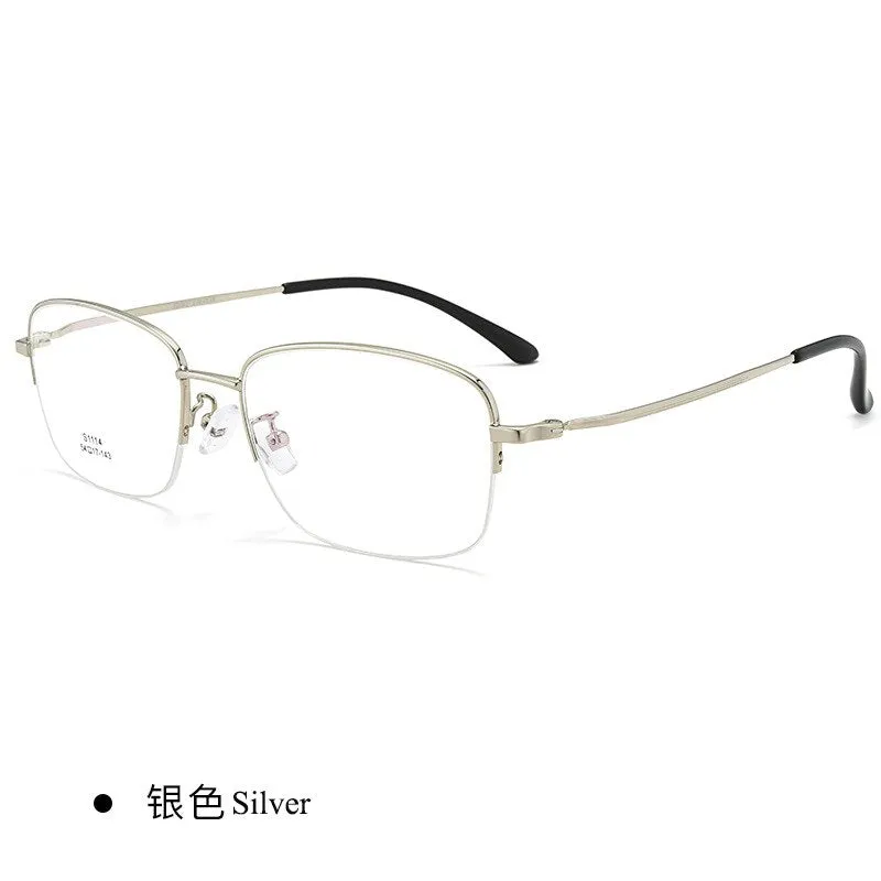 Men's Semi Rim IP Electroplated Titanium Alloy Frame Eyeglasses Zt1114