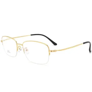 Men's Semi Rim IP Electroplated Titanium Alloy Frame Eyeglasses Zt1114