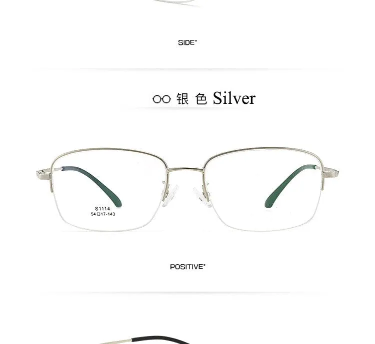 Men's Semi Rim IP Electroplated Titanium Alloy Frame Eyeglasses Zt1114