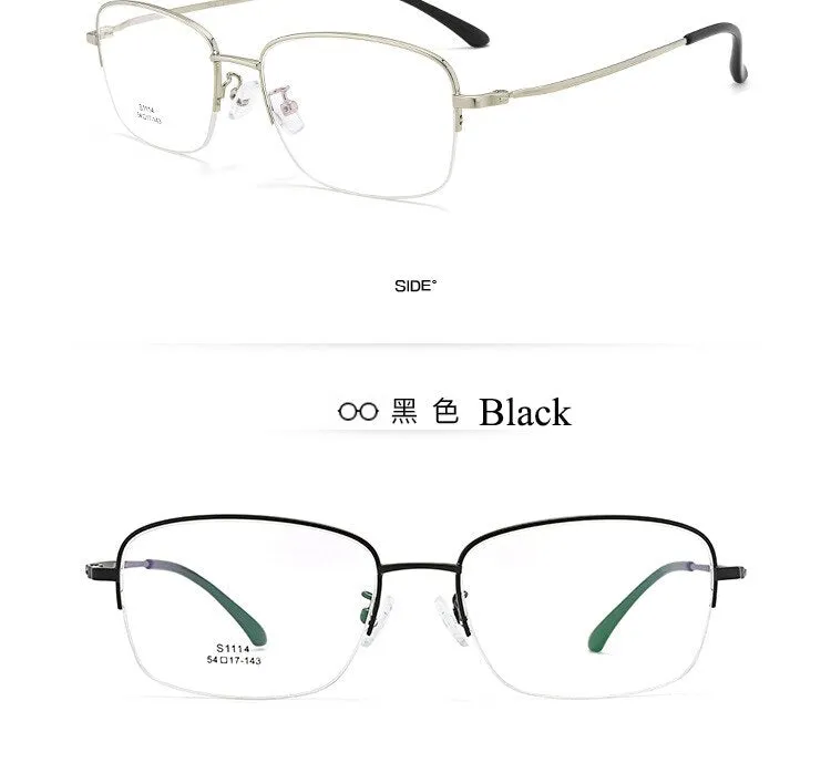 Men's Semi Rim IP Electroplated Titanium Alloy Frame Eyeglasses Zt1114