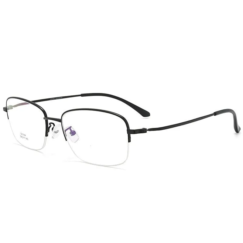Men's Semi Rim IP Electroplated Titanium Alloy Frame Eyeglasses Zt1114