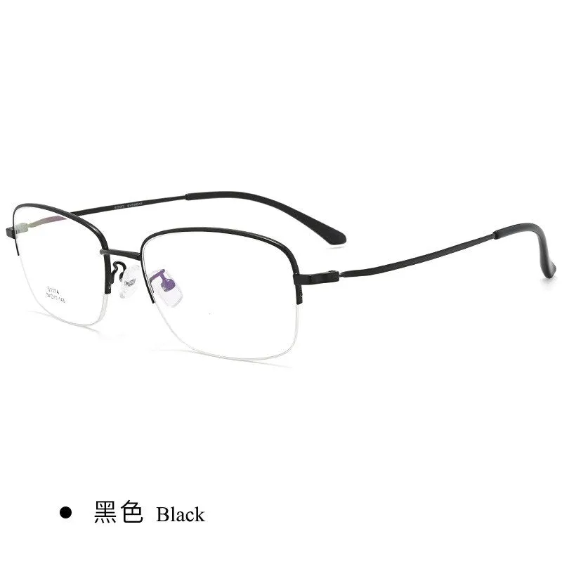 Men's Semi Rim IP Electroplated Titanium Alloy Frame Eyeglasses Zt1114