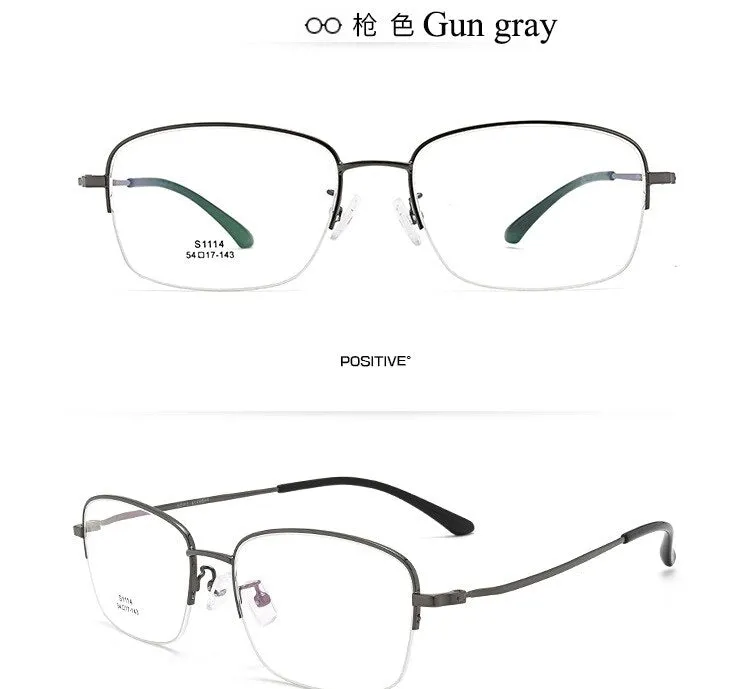 Men's Semi Rim IP Electroplated Titanium Alloy Frame Eyeglasses Zt1114