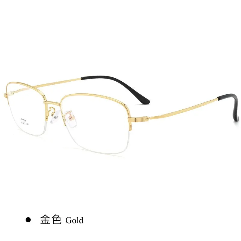 Men's Semi Rim IP Electroplated Titanium Alloy Frame Eyeglasses Zt1114