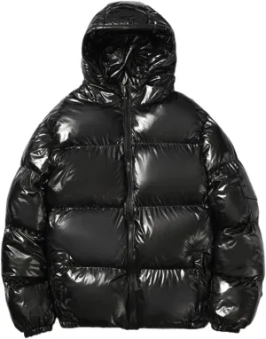 Men's Shiny Hooded Puffer Jackets Coat Thermal Winter Down Coats Waterproof Insulated Padded Puffy Jacket Outerwear