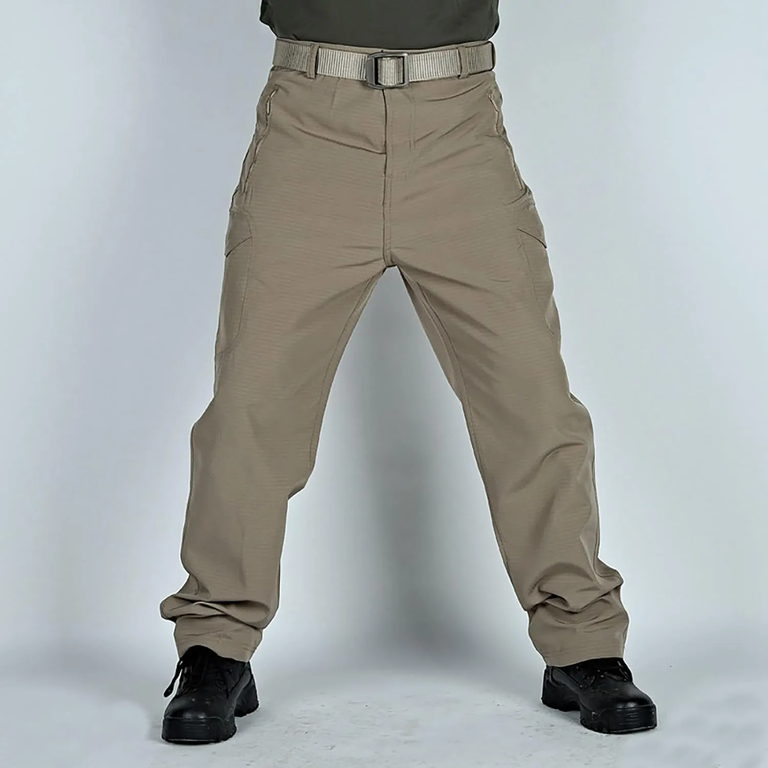 Men's Sweatpants Open Bottom Relaxed Fit Stretch Waist Work Pants Lightweight Straight Leg Casual Slacks Trousers with Pocket