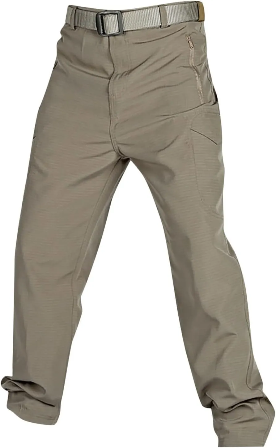 Men's Sweatpants Open Bottom Relaxed Fit Stretch Waist Work Pants Lightweight Straight Leg Casual Slacks Trousers with Pocket