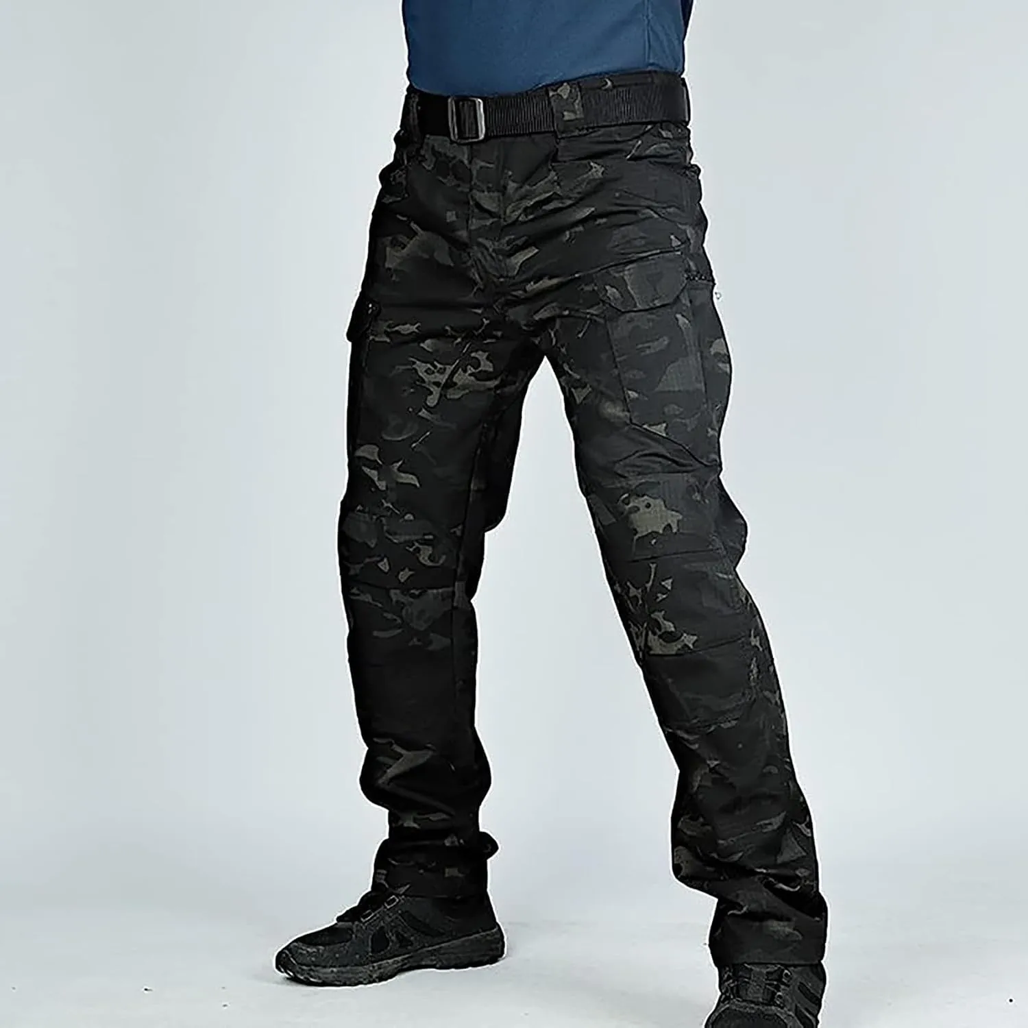 Men's Tactical Trousers Hiking Combat Pants Waterproof Ripstop Cargo Trousers with Multi-Pocket, Lightweight Outdoor Pants