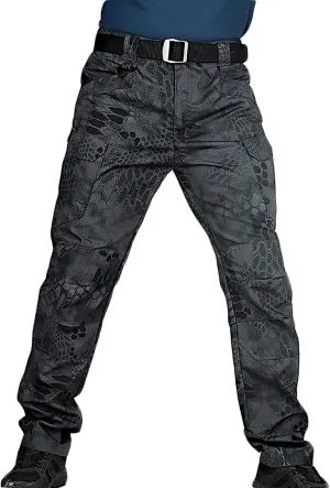 Men's Tactical Trousers Hiking Combat Pants Waterproof Ripstop Cargo Trousers with Multi-Pocket, Lightweight Outdoor Pants